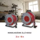 Kábeldob 25 m / 4 aljzat / fekete / PVC / 230 V / 2,5 mm2