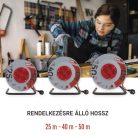 Kábeldob 25 m / 4 aljzat / narancssárga / PVC / 230 V / 1,5 mm2