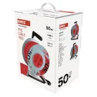 Kábeldob 50 m / 4 aljzat / piros / PVC / 230 V / 1,5 mm2