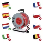 Kábeldob 50 m / 4 aljzat / piros / PVC / 230 V / 1,5 mm2