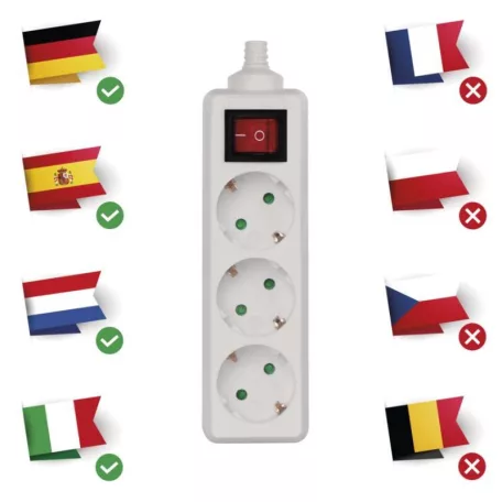 EMOS Elosztó (hosszabbító) vez nélk 3 aljzat kapcsolható