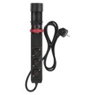 Hosszabbító kábel 1,5 m/3 aljzat/kapcsoló/asztalra szerelhető/USB/fekete/PVC/1,5 mm2