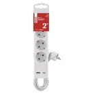 Hosszabbító 2 m / 3 aljzat / kapcsolós / fehér / 1× USB-A + 1× USB-C  / 1,5 mm2