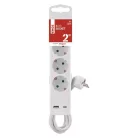 Hosszabbító 2 m / 3 aljzat / kapcsolós / fehér / 1× USB-A + 1× USB-C  / 1,5 mm2