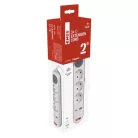 Hosszabbító 2 m / 3 aljzat / kapcsolós / fehér / 1× USB-A + 1× USB-C  / 1,5 mm2