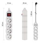 Hosszabbító 1,4 m  /  4 aljzat  /  fehér  /  PVC  /  1 mm2