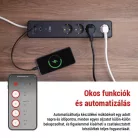 GoSmart hosszabbító 2 m / 4 aljzat / kapcsolós / USB / fehér-fekete / PVC / 1,5 mm2