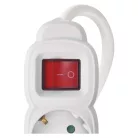 Hosszabbító 2 m / 4 aljzat / kapcsolós / fehér / PVC / 1 mm2