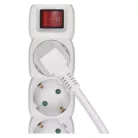 Hosszabbító 2 m / 4 aljzat / kapcsolós / fehér / PVC / 1 mm2