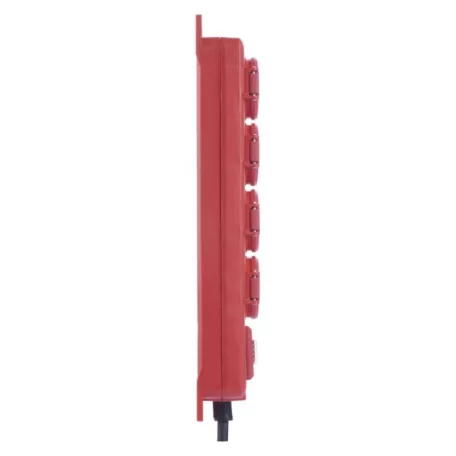 Hosszabbító 3 m / 4 aljzat / kapcsolós / fekete-piros / gumi-neoprén / 1,5 mm2