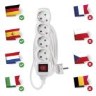 Hosszabbító 3 m / 4 aljzat / kapcsolós / fehér / PVC / 1,5 mm2