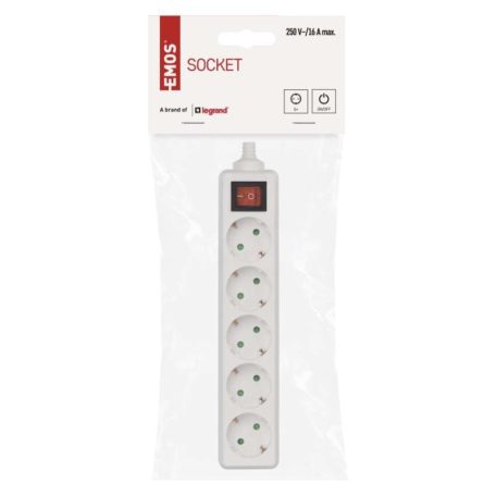 EMOS Elosztó (hosszabbító) vez nélk 5 aljzat kapcsolható