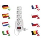 Hosszabbító 1,5 m / 5 aljzat / kapcsolós / fehér / PVC / 1,5 mm2