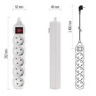 Hosszabbító 1,4 m  /  5 aljzat  /  fehér  /  PVC  /  1 mm2