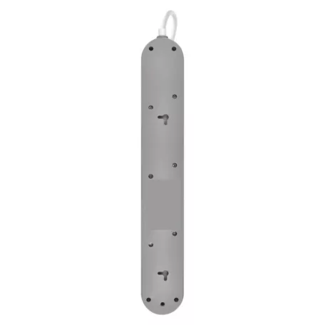 Hosszabbító 3 m / 5 aljzat / kapcsolós / fehér-szürke / 1×USB-A + 1×USB-C / 1,5 mm2