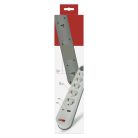 Hosszabbító 3 m / 5 aljzat / kapcsolós / fehér-szürke / 1×USB-A + 1×USB-C / 1,5 mm2