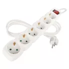 Hosszabbító 1,4 m  /  6 aljzat  /  fehér  /  PVC  /  1 mm2