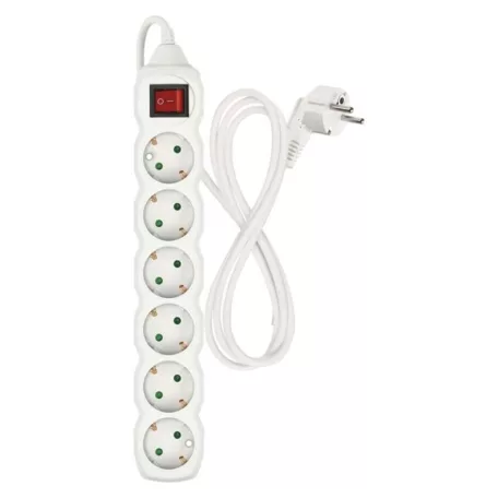 Hosszabbító 1,4 m  /  6 aljzat  /  fehér  /  PVC  /  1 mm2