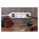 Hosszabbító 2 m / 6 aljzat / kapcsolós / fehér / PVC / 1 mm2