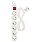 Hosszabbító 2 m / 6 aljzat / kapcsolós / fehér / PVC / 1 mm2