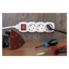Hosszabbító 2 m / 6 aljzat / kapcsolós / fehér / PVC / 1 mm2