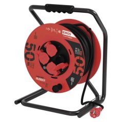   Kültéri kábeldob 50 m / 4 aljzat / fekete / gumi / 230 V / 2,5 mm2