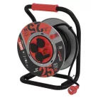 Kültéri kábeldob 25 m / 4 aljzat / fekete / gumi-neoprén / 230V / 1,5 mm2