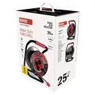 Kültéri kábeldob 25 m / 4 aljzat / fekete / gumi-neoprén / 230V / 1,5 mm2