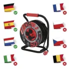 Kültéri kábeldob 50 m / 4 aljzat / fekete / gumi-neoprén / 230V / 1,5 mm2