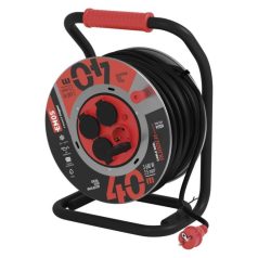   Kültéri kábeldob 40 m / 4 aljzat / fekete / gumi-neoprén / 230V / 2,5 mm2