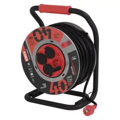   Kültéri kábeldob 40 m / 4 aljzat / fekete / gumi-neoprén / 230V / 2,5 mm2
