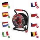 Kültéri kábeldob 40 m / 4 aljzat / fekete / gumi-neoprén / 230V / 2,5 mm2