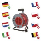 Kábeldob 15 m / 4 aljzat / fekete / PVC / 230 V / 1 mm2