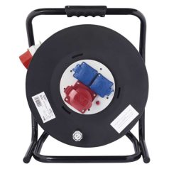   Kültéri kábeldob 33 m / 3 aljzat / fekete / gumi / 230V/400V / 2,5 mm2