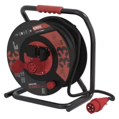   Kültéri kábeldob 33 m / 3 aljzat / fekete / gumi / 230V/400V / 2,5 mm2