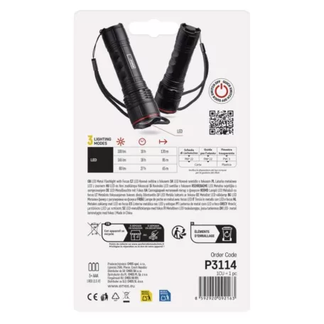EMOS LED zseblámpa 330lm 3×AAA fókuszálható