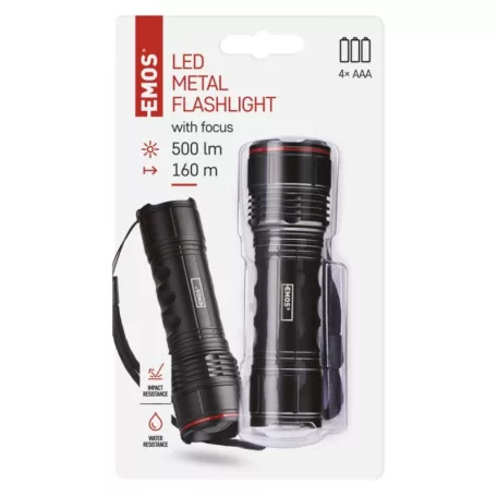 EMOS LED zseblámpa 500lm 4×AAA fókuszálható