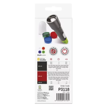 EMOS LED tölthető fém zseblámpa 600 lm, 1 200 mAh