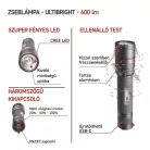 EMOS ULTIBRIGHT 80 CREE LED tölthető fém zseblámpa, 600lm