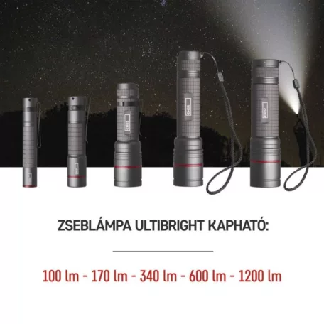 EMOS ULTIBRIGHT 80 CREE LED tölthető fém zseblámpa, 600lm