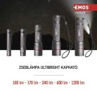 EMOS ULTIBRIGHT 90 CREE LED tölthető fém zseblámpa, 1200lm