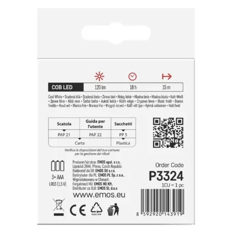 EMOS LED éjjeli fény mozgásérzékelővel