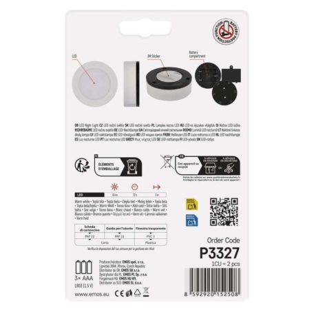 EMOS LED éjjeli fény 4LED 3× AAA, 2 db