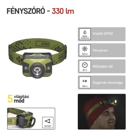 EMOS CREE LED Fejlámpa 330lm