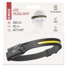 EMOS CREE LED Fejlámpa tölthető 380 lm, Li-Pol 1200 mAh