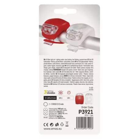 EMOS LED Kerékpárlámpa szett 10lm