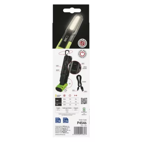 COB LED+LED újratölthető zseblámpa P4546, 500 lm, 2000 mAh
