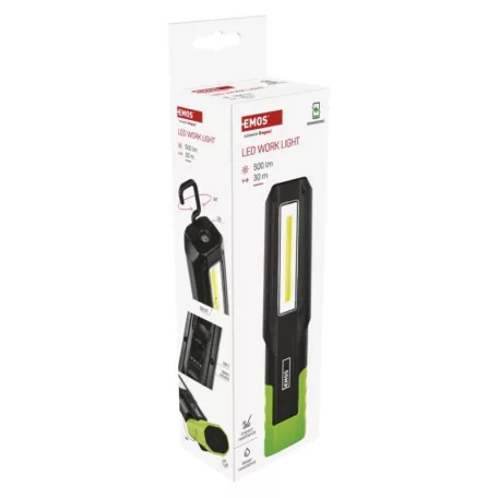 COB LED+LED újratölthető zseblámpa P4546, 500 lm, 2000 mAh