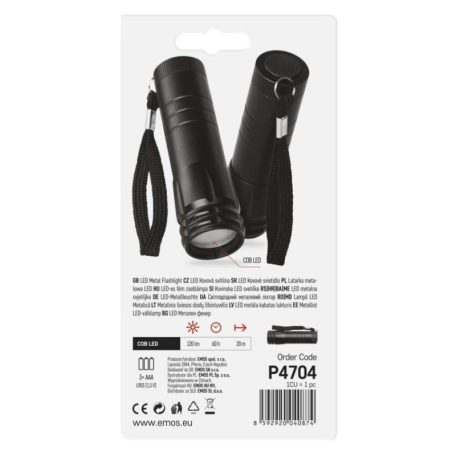 EMOS COB LED zseblámpa 3W 100lm 3xAAA