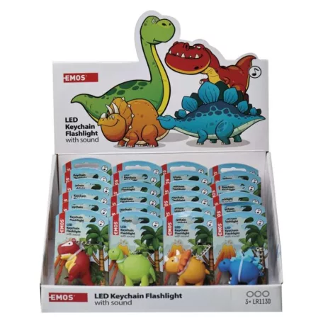 EMOS LED kulcstartó lámpa (dinoszauruszok) 24db, display box